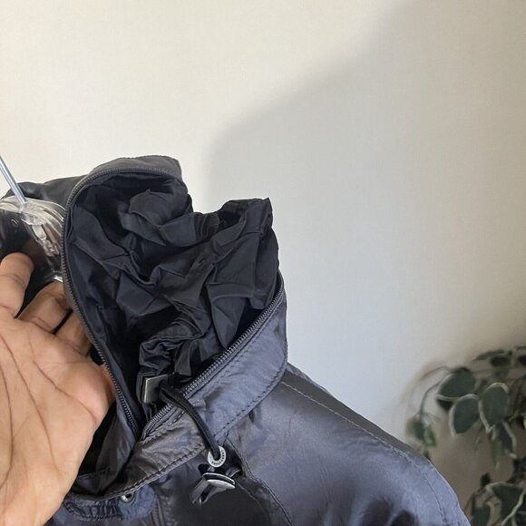 CREENSTONE JACKET COAT Concealed Hood Fitted Gray Padded Zip Pockets 34 Small - Picture 5 of 7